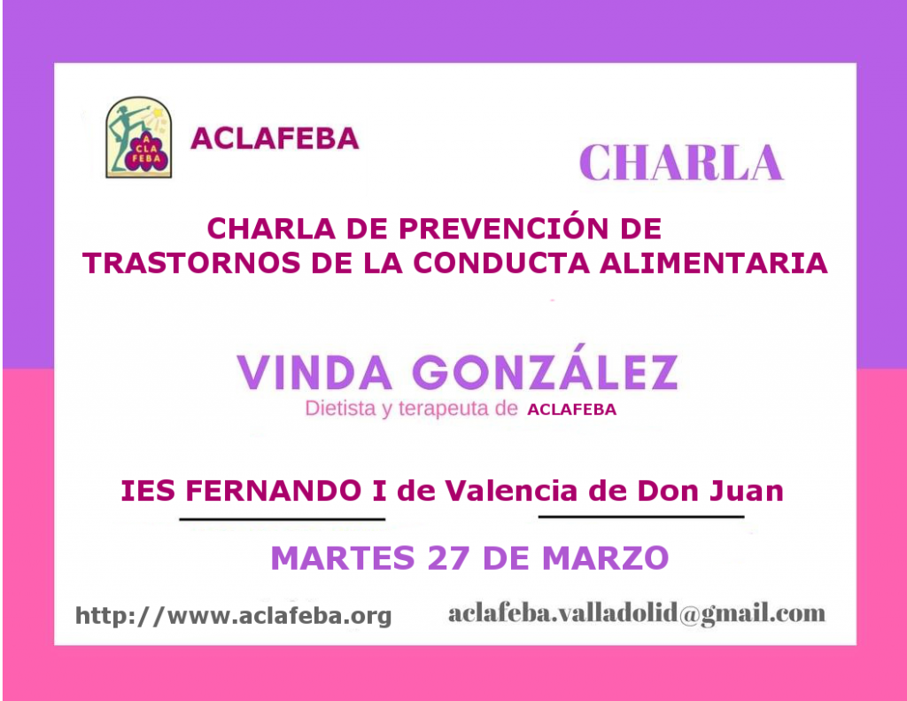 Cartel de la charla en el ies Fernado I de Valencia de Don Juan