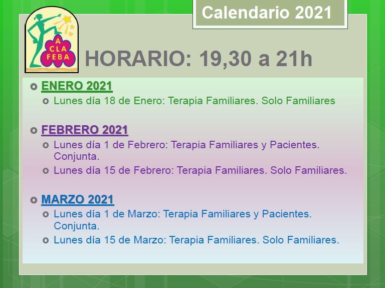 Primer trimestre calendario ACLAFEBA 2021